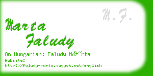 marta faludy business card